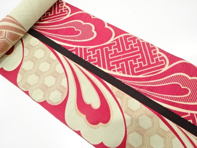 アンティーク　独鈷藤模様織り出し　八寸帯地反物